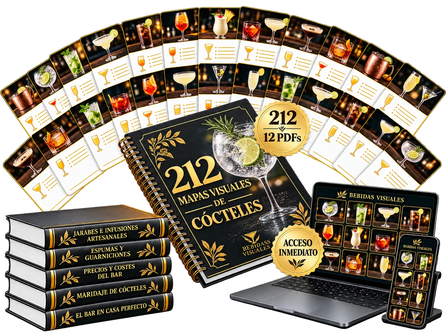 Mockup oficial de producto Bebidas Visuales con mapas de consulta y bonos